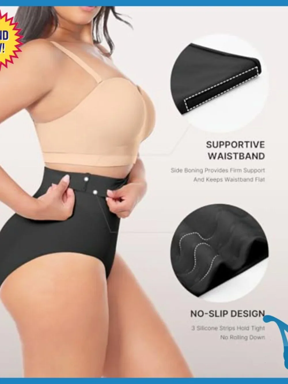 High Waisted Seamless Shapewear Tummy Control Panties Compression Briefs